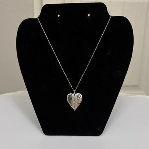 Hammered Silver Brighton Heart Pendant Necklace